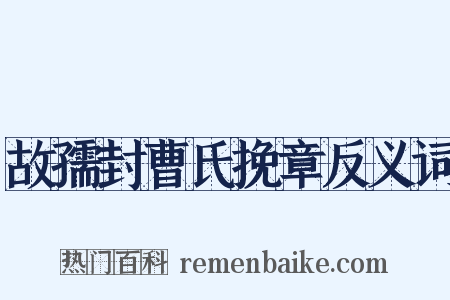 故孺封曹氏挽章反义词是什么意思的图片
